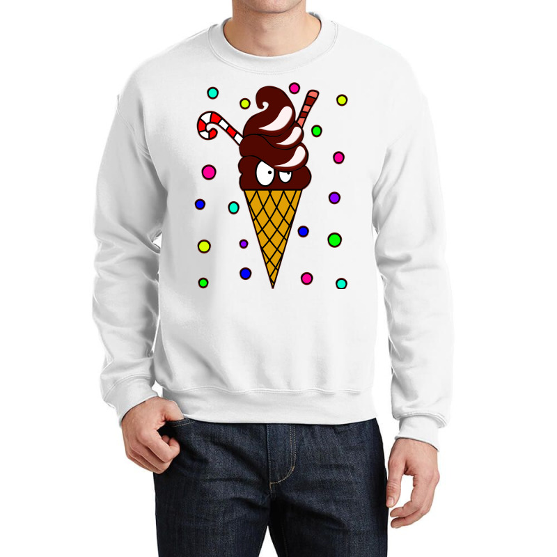 Kawaii Christmas Chocolate Ice Cream Illustration Crewneck Sweatshirt | Artistshot