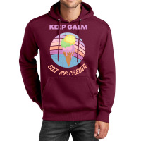 Keep Calm And Eat Ice Cream Yellow 70s Unisex Hoodie | Artistshot