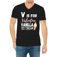 Vanilla Flavor Ice Cream Valentines Day 2023 Gelat V-neck Tee | Artistshot