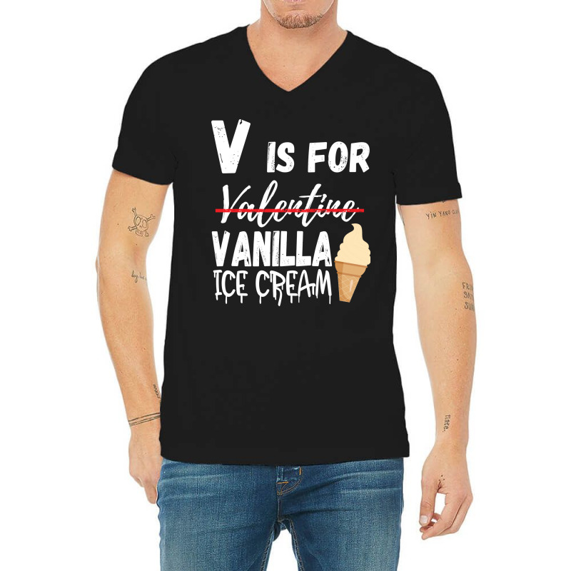 Vanilla Flavor Ice Cream Valentines Day 2023 Gelat V-Neck Tee by hyronnozumaf | Artistshot