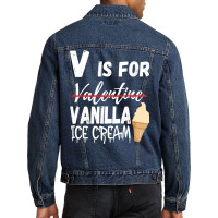 Vanilla Flavor Ice Cream Valentines Day 2023 Gelat Men Denim Jacket | Artistshot