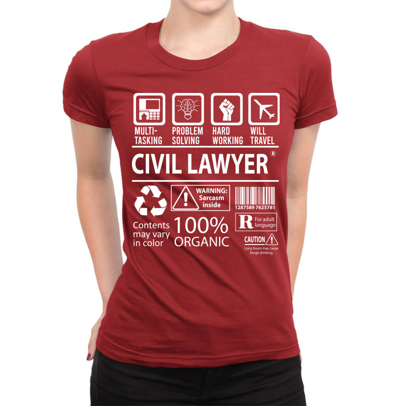 Civil Lawyer T  Multitasking Certified Job Gift It Ladies Fitted T-Shirt by senkovdenairp | Artistshot