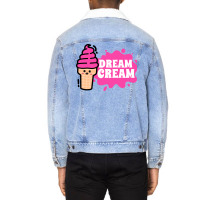 Ice Cream Cone Kawaii Cute Face Cute Unisex Sherpa-lined Denim Jacket | Artistshot