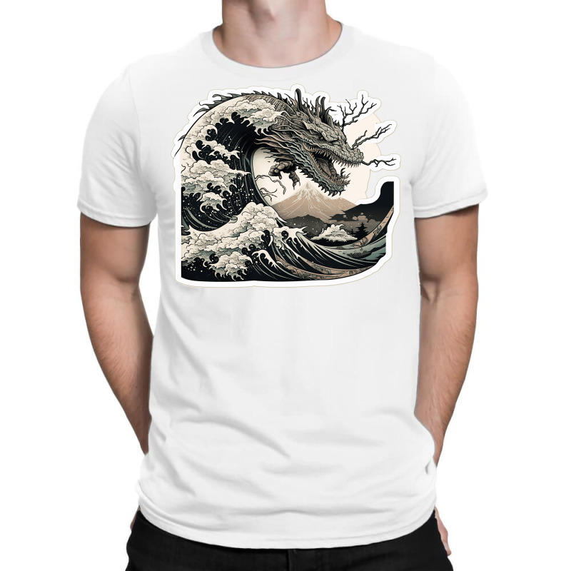 Dragon At Kanagawa Wave T-shirt | Artistshot