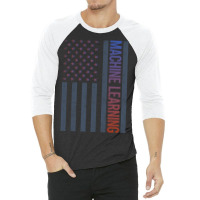 American Flag Machine Learning Nostalgia 3/4 Sleeve Shirt | Artistshot