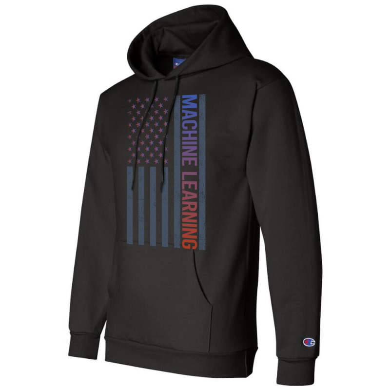 American Flag Machine Learning Nostalgia Champion Hoodie | Artistshot