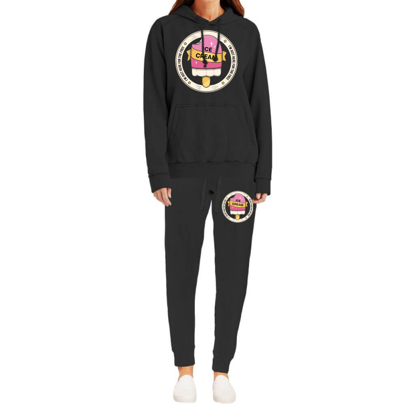 Im Just Here For The Free Ice Cream Funny Family C Hoodie & Jogger Set | Artistshot