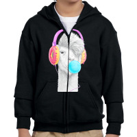 Lamas T  Shirt Lama In The Headphones Of Donuts T  Shirt Youth Zipper Hoodie | Artistshot