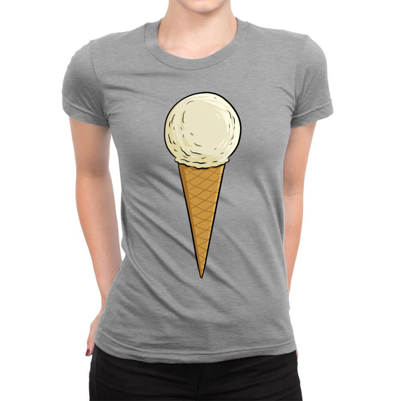 Ice Cream Cone Vanilla Ladies Fitted T-Shirt by elsawygojanaq | Artistshot