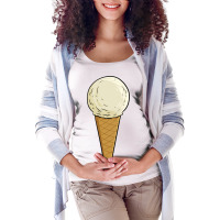 Ice Cream Cone Vanilla Maternity Scoop Neck T-shirt | Artistshot