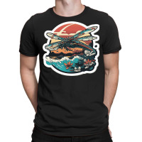 Dragon Fly In Kanagawa Wave T-shirt | Artistshot