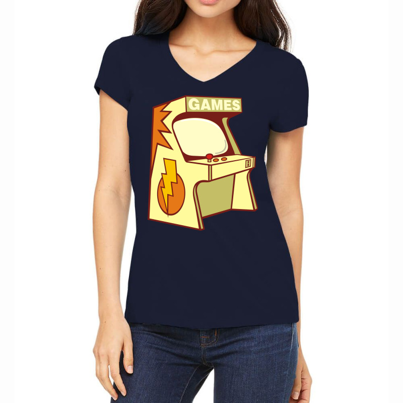 Arcade Machine Retro Women's V-Neck T-Shirt by remezorowettf | Artistshot