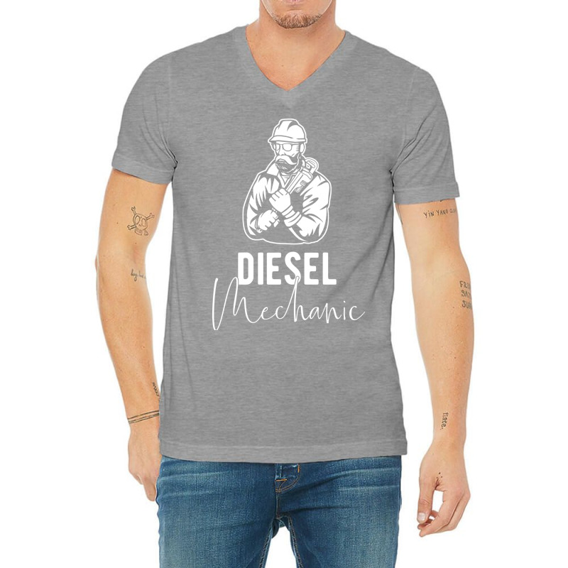 Diesel Mechanic Gift Idea Retro V-neck Tee | Artistshot