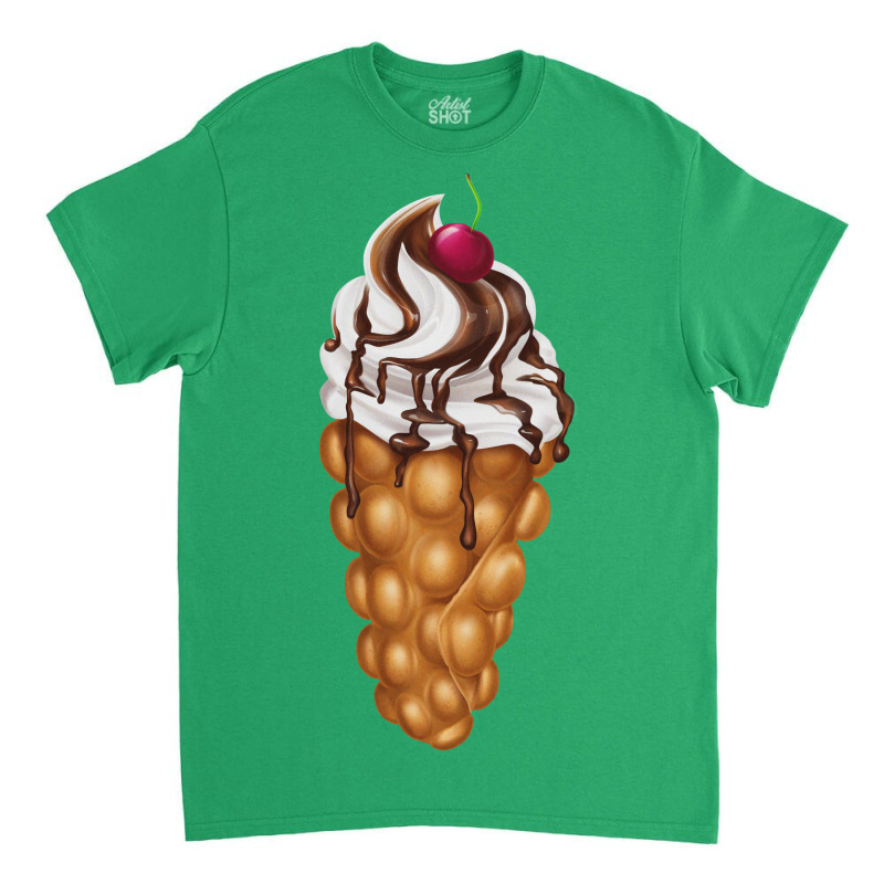 Egg Bubble Waffle Vanilla Ice Cream With Chocolate Classic T-shirt by ngatialavaro4 | Artistshot