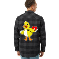 Duck With Heart Humor Flannel Shirt | Artistshot