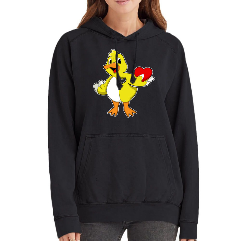 Duck With Heart Humor Vintage Hoodie by bhubanbutjaz | Artistshot