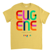 Eugene Oregon Mid Century Pop Art Red Classic T-shirt | Artistshot