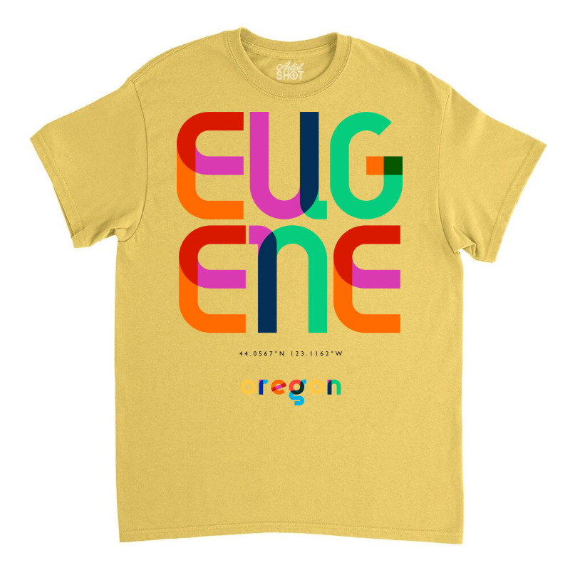 Eugene Oregon Mid Century Pop Art Red Classic T-shirt | Artistshot