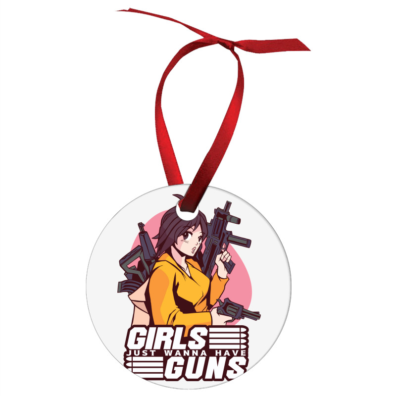 Girl With Guns Anime Humor Ornament | Artistshot