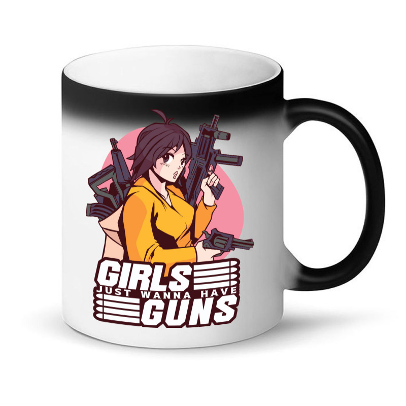 Girl With Guns Anime Humor Magic Mug | Artistshot