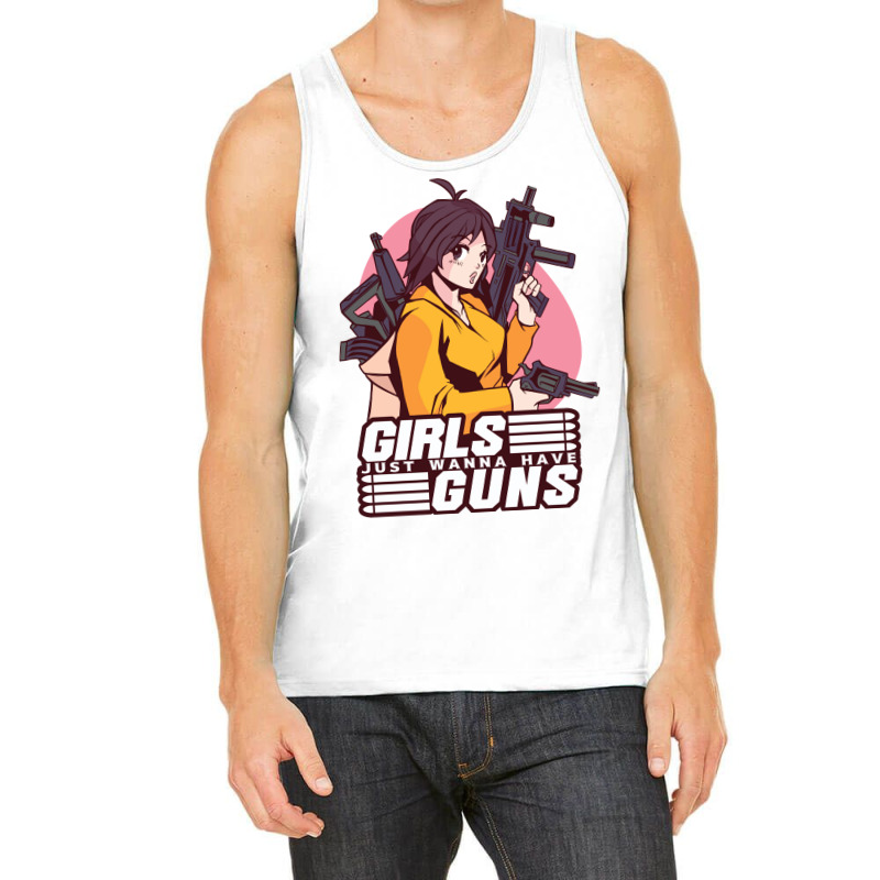 Girl With Guns Anime Humor Tank Top | Artistshot