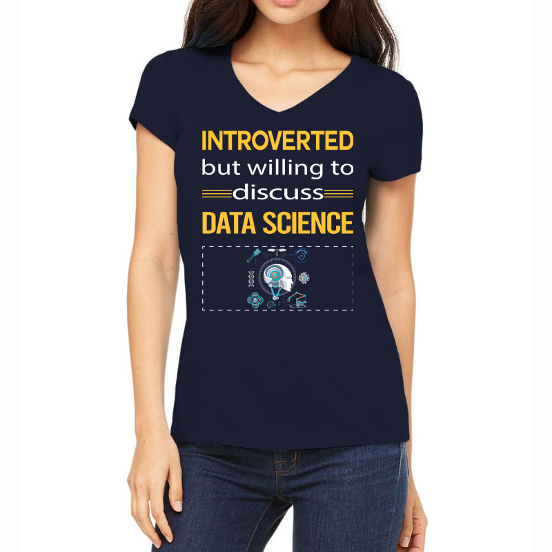 Funny Introverted Data Science Hipster Women's V-Neck T-Shirt by aunakorries | Artistshot