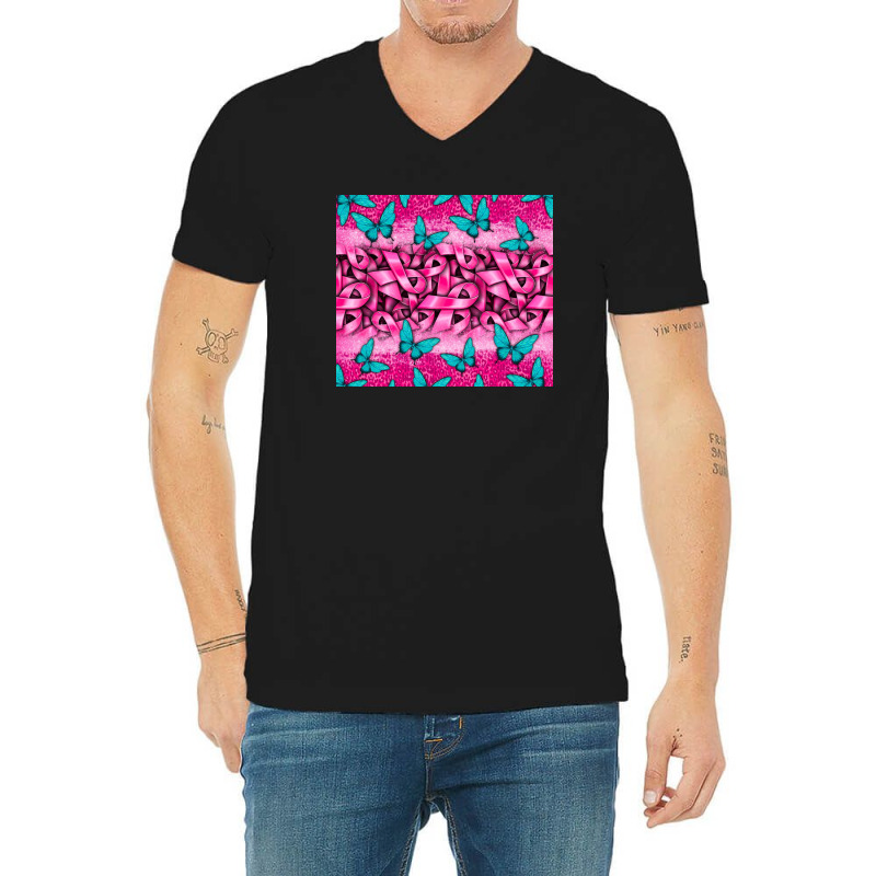 Leopard Glitter Breast Cancer Tumbler V-neck Tee | Artistshot