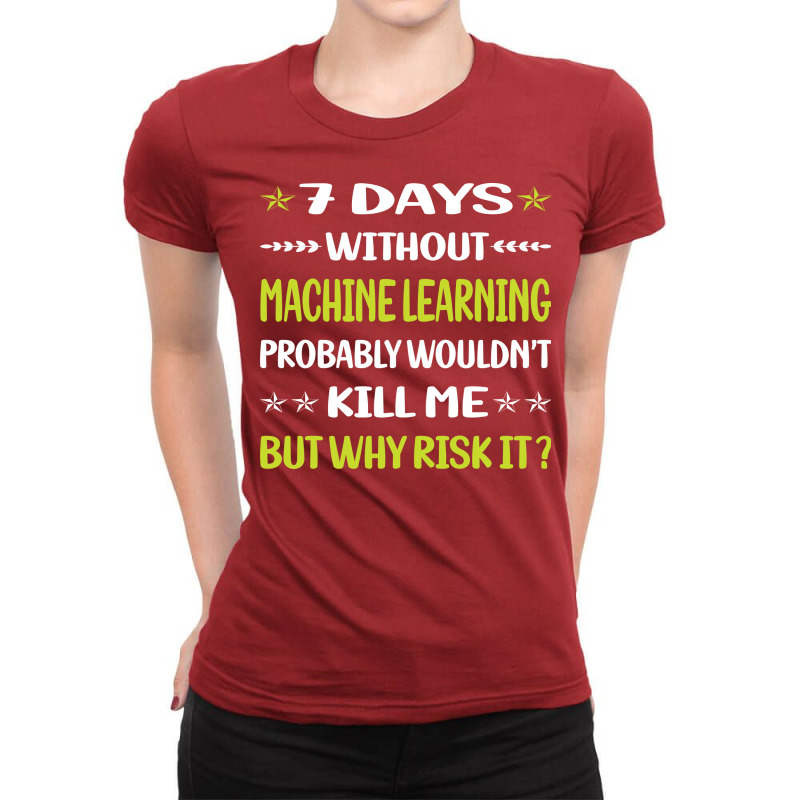 Funny 7 Days Without Machine Learning Love Ladies Fitted T-Shirt by egisontaugis0 | Artistshot