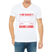 Funny Jesus Machine Learning Aesthetic V-neck Tee | Artistshot