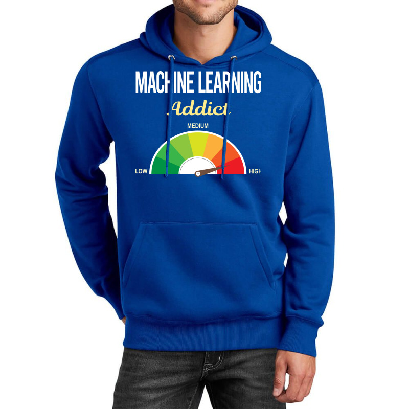 Funny Addict Machine Learning Blue Unisex Hoodie | Artistshot