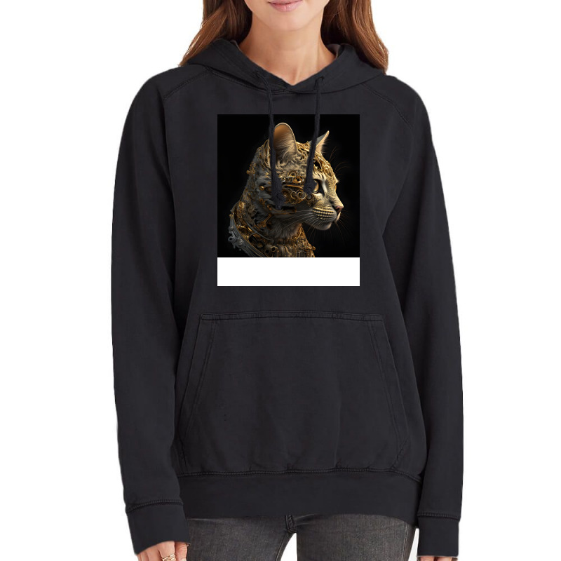 Gold Robot Cat Hippie Vintage Hoodie | Artistshot