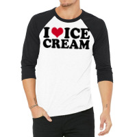 I Love Ice Cream Red 3/4 Sleeve Shirt | Artistshot