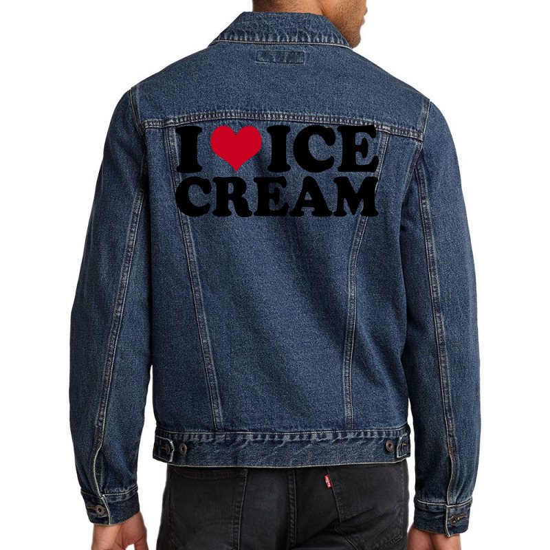 I Love Ice Cream Red Men Denim Jacket by doveriilskeh | Artistshot