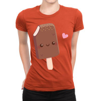 Cute Chocolate Coated Vanilla Ice Cream Nature Ladies Fitted T-shirt | Artistshot