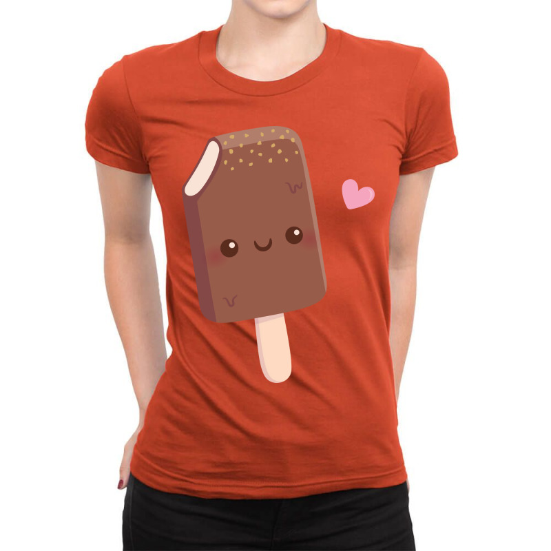 Cute Chocolate Coated Vanilla Ice Cream Nature Ladies Fitted T-Shirt by alrobswets4 | Artistshot