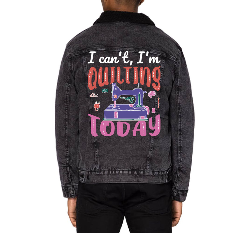 Im Quilting Today Blue Unisex Sherpa-Lined Denim Jacket by alevontrudovx | Artistshot