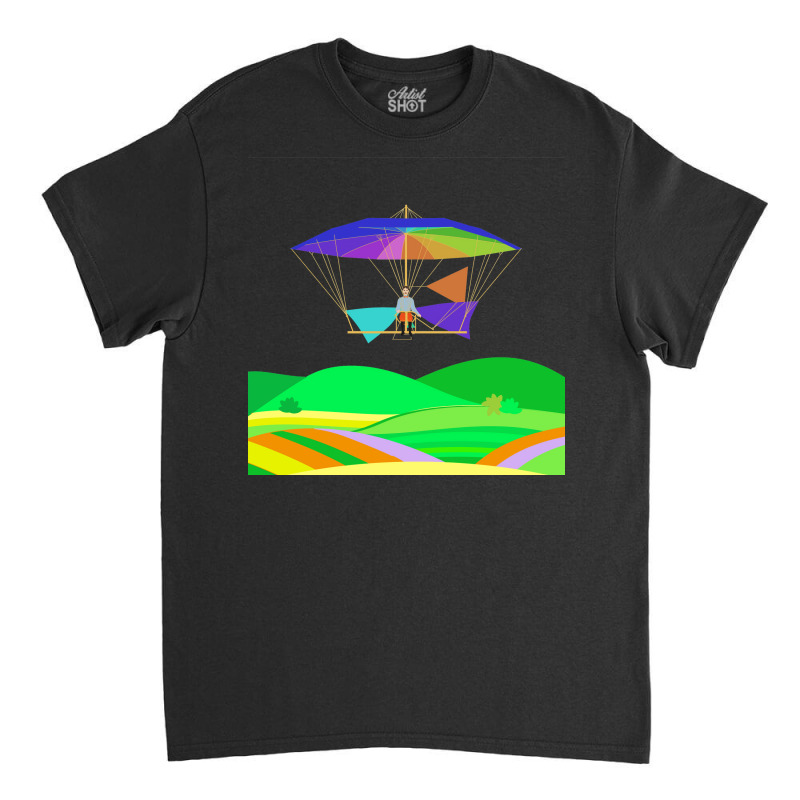 Letur Flying His Parachuteglider Machine 1854 Gift Classic T-shirt | Artistshot