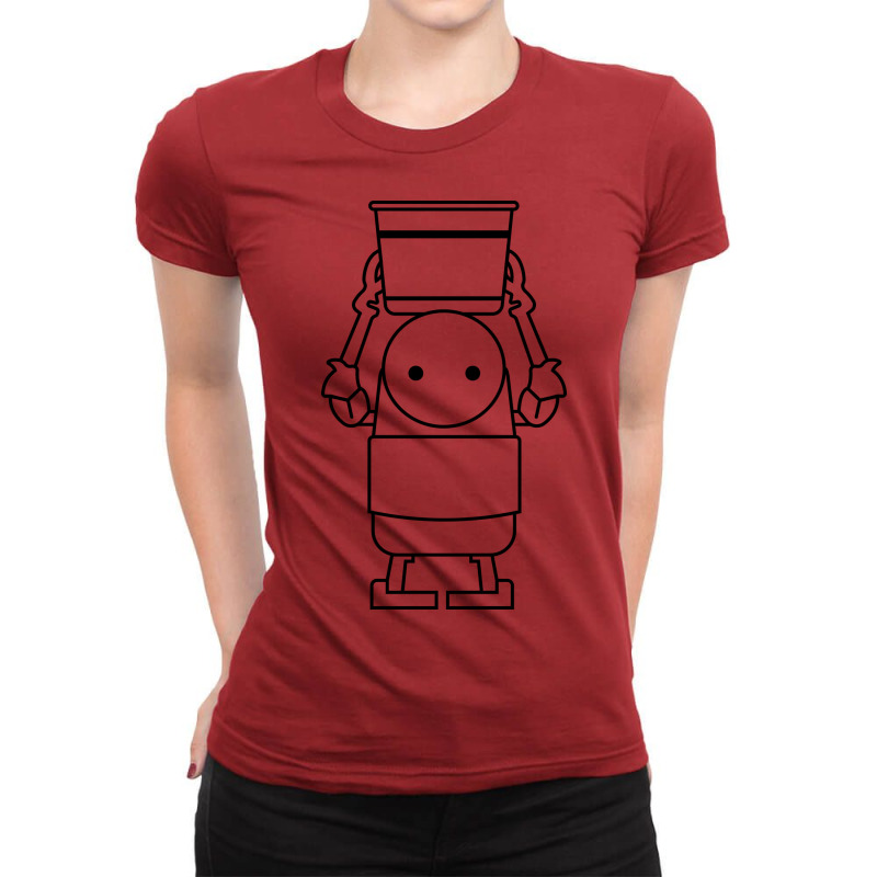 Nier Automata Machine With Bucket Black Ladies Fitted T-Shirt by mirevtchuemc | Artistshot