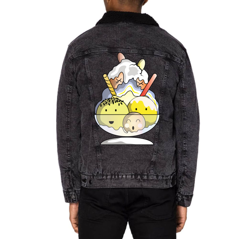 Dont Worry Eat Ice Cream Hipster Unisex Sherpa-lined Denim Jacket | Artistshot