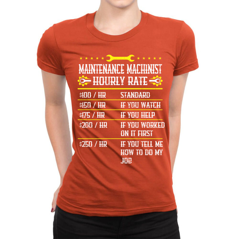 Machining Maintenance Machinist Hourly Rate Yellow Ladies Fitted T-Shirt by sukyinamroz4 | Artistshot