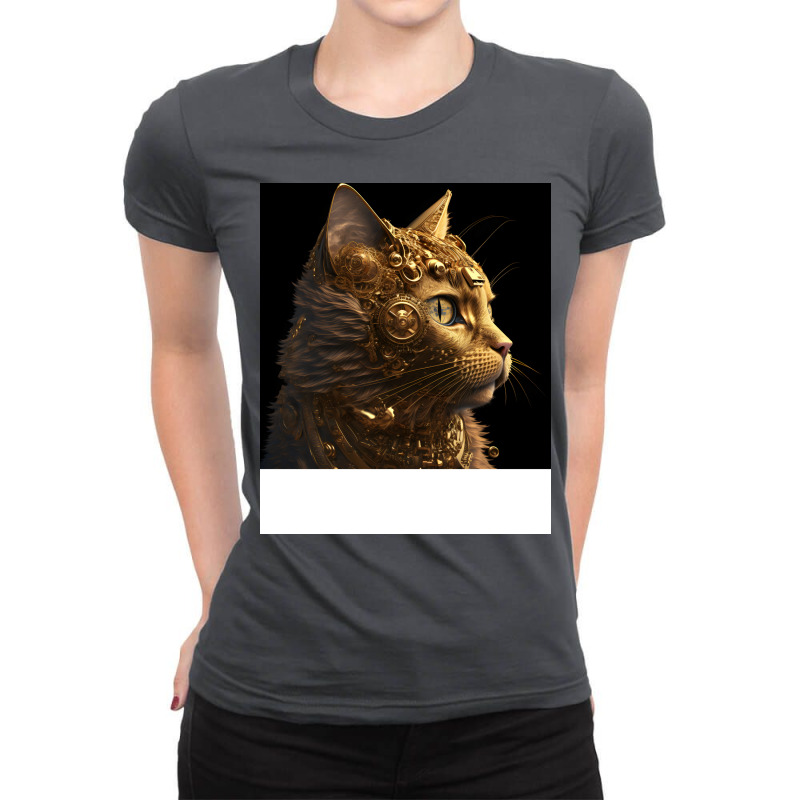 Mechanical Cat Robot Cat Humor Ladies Fitted T-Shirt by hanzeadomaq | Artistshot