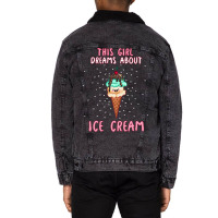 This Girl Dreams About Ice Cream Tumblr Unisex Sherpa-lined Denim Jacket | Artistshot