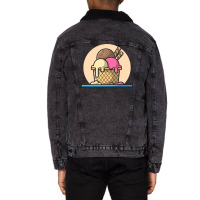 Ice Cream Scoop Nostalgia Unisex Sherpa-lined Denim Jacket | Artistshot