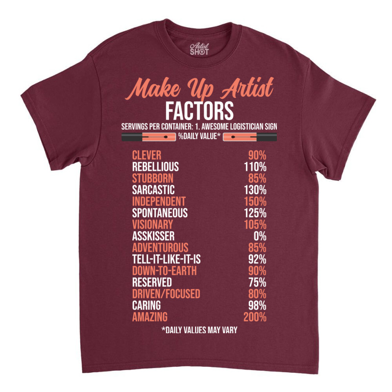 Make Up Artist Factors Daily Value Make Green Classic T-shirt | Artistshot