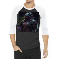 Szeva Smart Black Robots 3/4 Sleeve Shirt | Artistshot