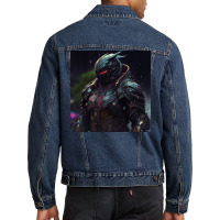 Szeva Smart Black Robots Men Denim Jacket | Artistshot