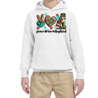 Peace Love Australian Shepherd Youth Hoodie | Artistshot