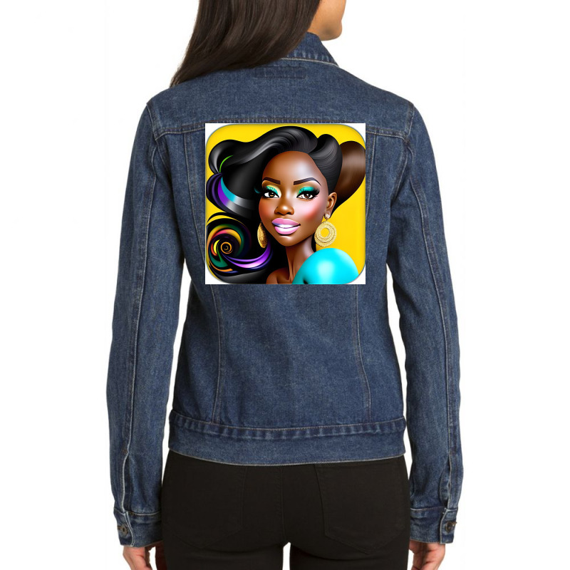 Cutie Pie 1 Ladies Denim Jacket by BMSC | Artistshot