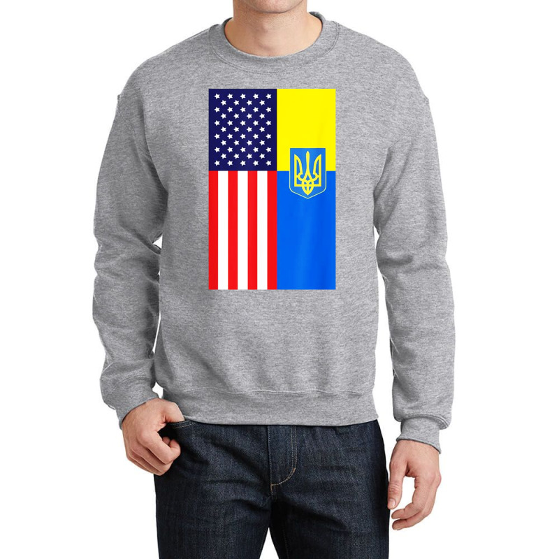 Uk American Flag Crewneck Sweatshirt | Artistshot