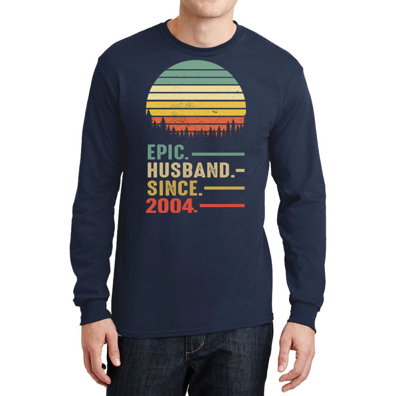 Epic Husband Since 2004 Vintage Retro 17 Years Mar Long Sleeve Shirts | Artistshot